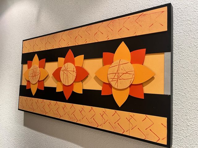 Quadro Decorativo Flores Laranja