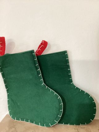 Set 2 Calze Befana verdi con Cuore Rosso