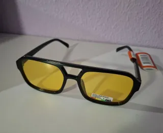 Gafas de sol polarizadas amarillas + funda de tela