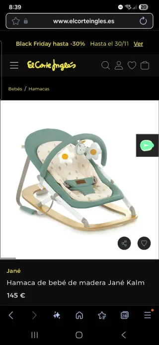 Hamaca bebé madera Jané Kalm