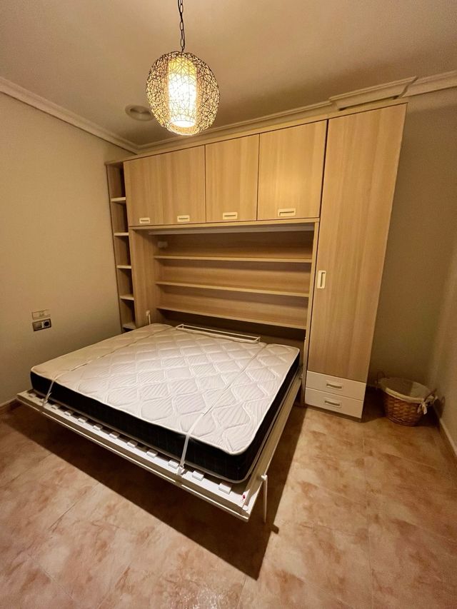 Mueble con cama abatible y estanterías