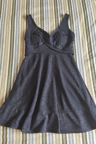 Vestido gris con brillos Talla 36
