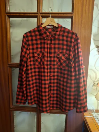 Camicia donna a quadri rossa e nera