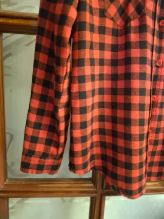 Camicia donna a quadri rossa e nera