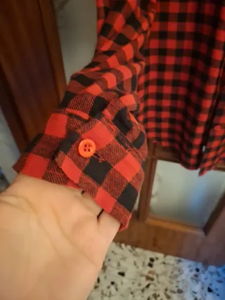 Camicia donna a quadri rossa e nera