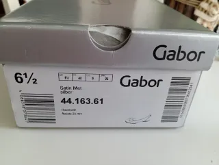 Zapatos planos Gabor piel plateados talla 40