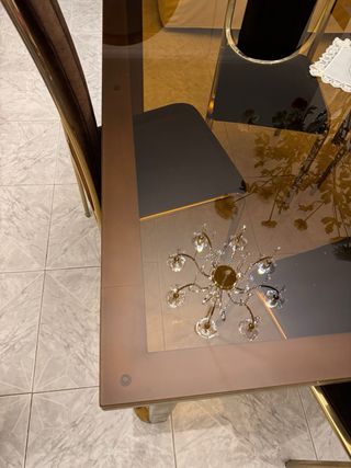 Tavolo Salone  Vetro Fumè e 4 sedute