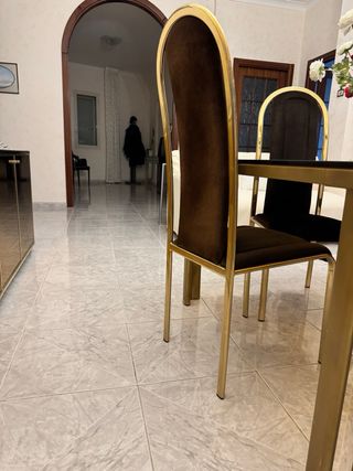 Tavolo Salone  Vetro Fumè e 4 sedute