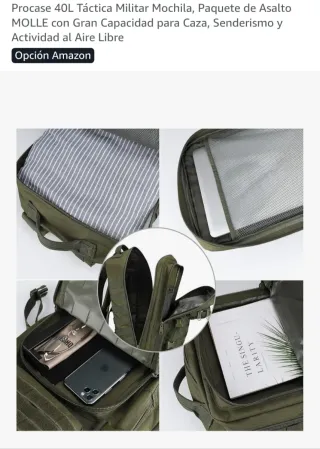 Mochila militar verde