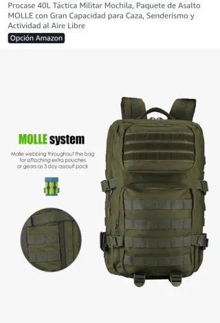 Mochila militar verde