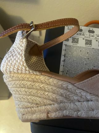 alpargatas de cuña esparto color beige