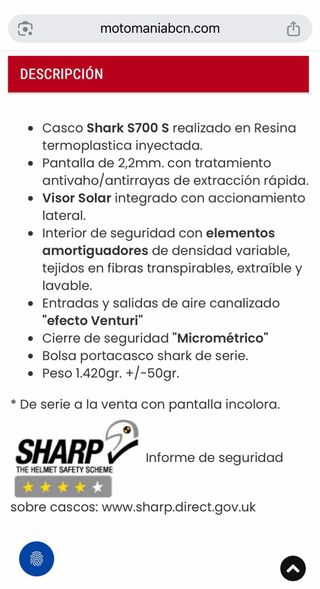 Casco Moto Shark S700-S Legion Talla L