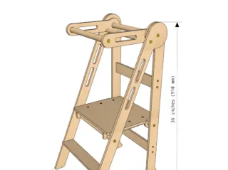 Torre di apprendimento pieghevole in legno
