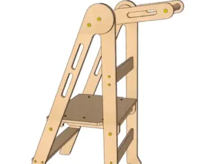 Torre di apprendimento pieghevole in legno