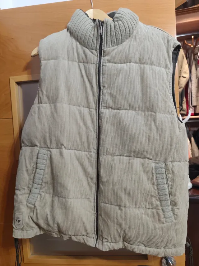 Chaqueta acolchada beige/gris