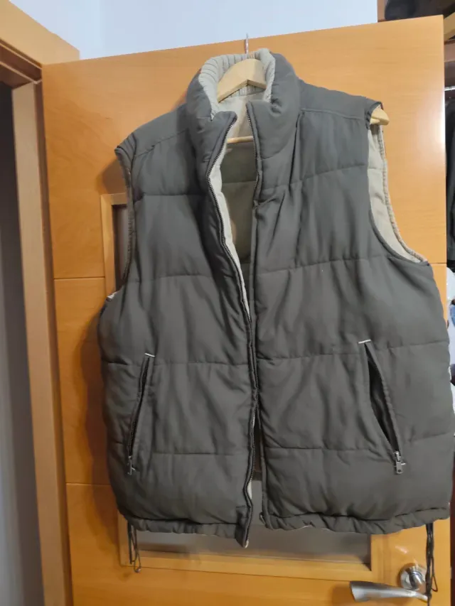 Chaqueta acolchada beige/gris