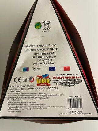 Catena luminosa LED per albero di Natale