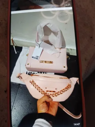 Bolsos Love Moschino Beige y Rosa