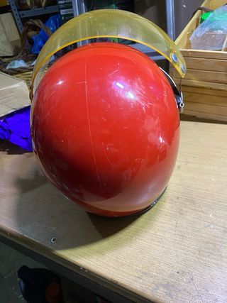 Casco Moto Vintage Años 50 Rojo