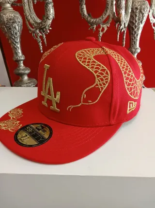 Gorra New Era 59Fifty LA Dorada Roja Talla 7.1/2