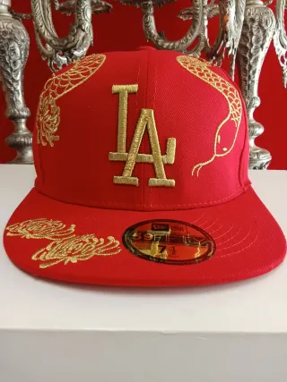 Gorra New Era 59Fifty LA Dorada Roja Talla 7.1/2