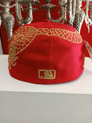 Gorra New Era 59Fifty LA Dorada Roja Talla 7.1/2