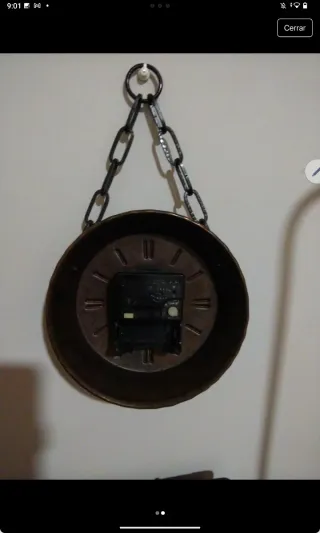 Reloj de pared metal color cobre