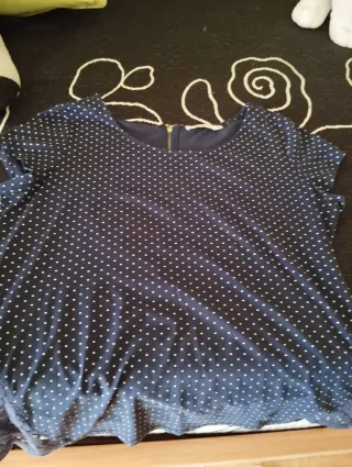 Blusa mujer lunares azul T-46