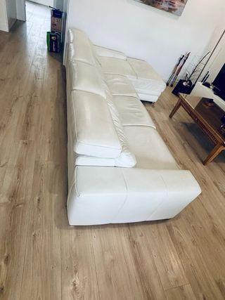 Sofá modular de piel blanco