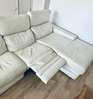 Sofá modular de piel blanco