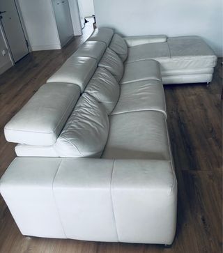 Sofá modular de piel blanco