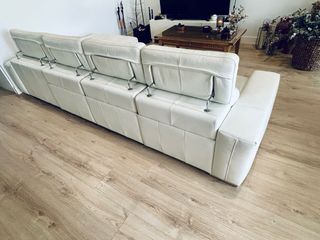 Sofá modular de piel blanco