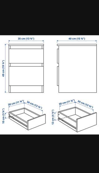 Mesitas de noche KULLEN IKEA blancas