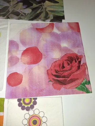 9 Servilletas Decoupage Flores y Diseños