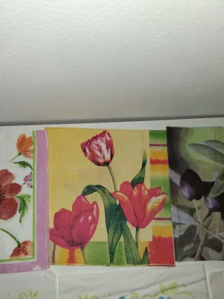 9 Servilletas Decoupage Flores y Diseños