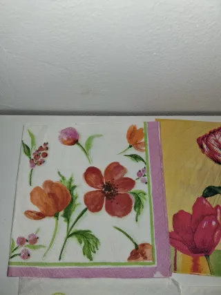 9 Servilletas Decoupage Flores y Diseños