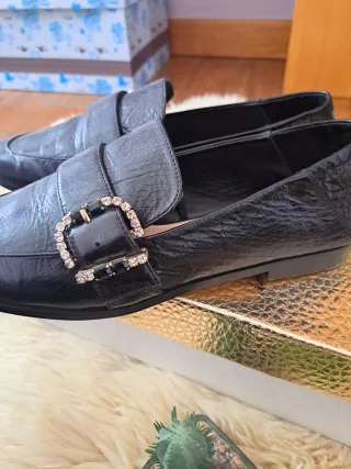 Mocasines Piel Zara Talla 37