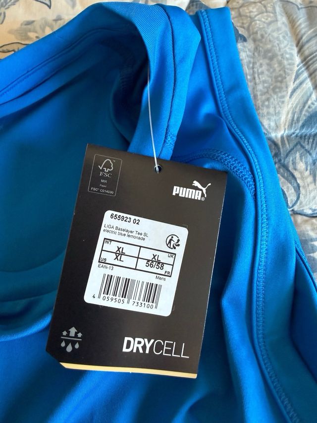 Puma canotta sportiva elasticizzata azzurra XL