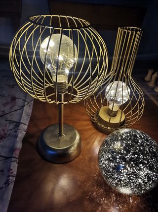 Lámparas Decorativas Doradas y Transparentes