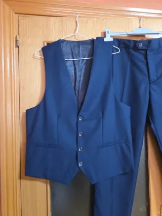 Traje de 3 piezas azul hombre