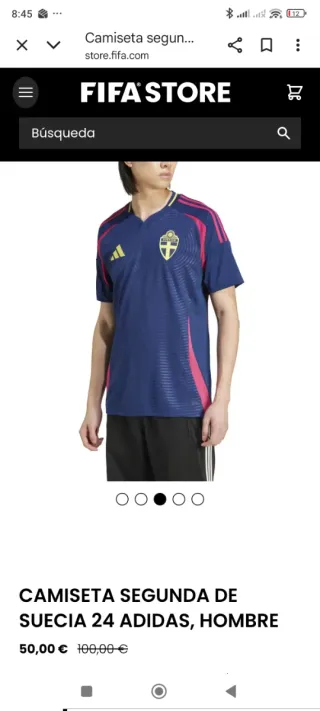 Camiseta Adidas Suecia Azul y Rosa.