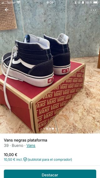 Zapatillas Vans Altas Negras y Blancas