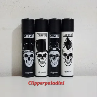 Set 4 Accendini Clipper Teschio
