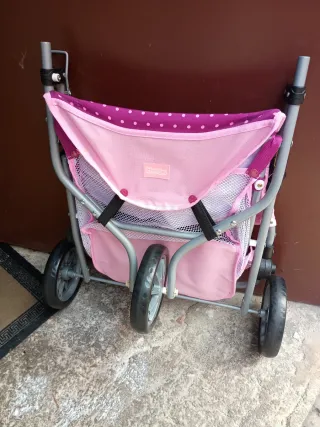 Carrito Gemelar Muñecas Rosa
