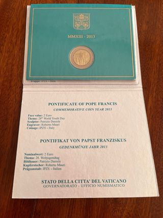 2 Euro Commemorativo Vaticano 2013