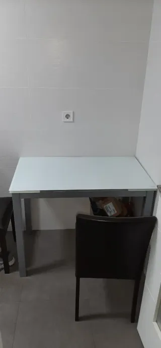 Mesa de cocina cristal 100x60 y extensible
