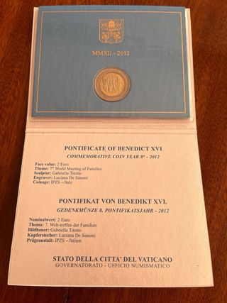 2 Euro Vaticano 2012 Commemorativo