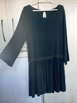 Vestido verde boho Zara talla S