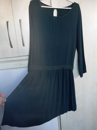 Vestido verde boho Zara talla S