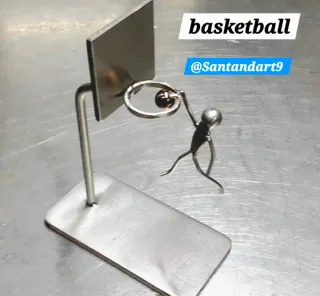 Figura Baloncesto Acero Inoxidable